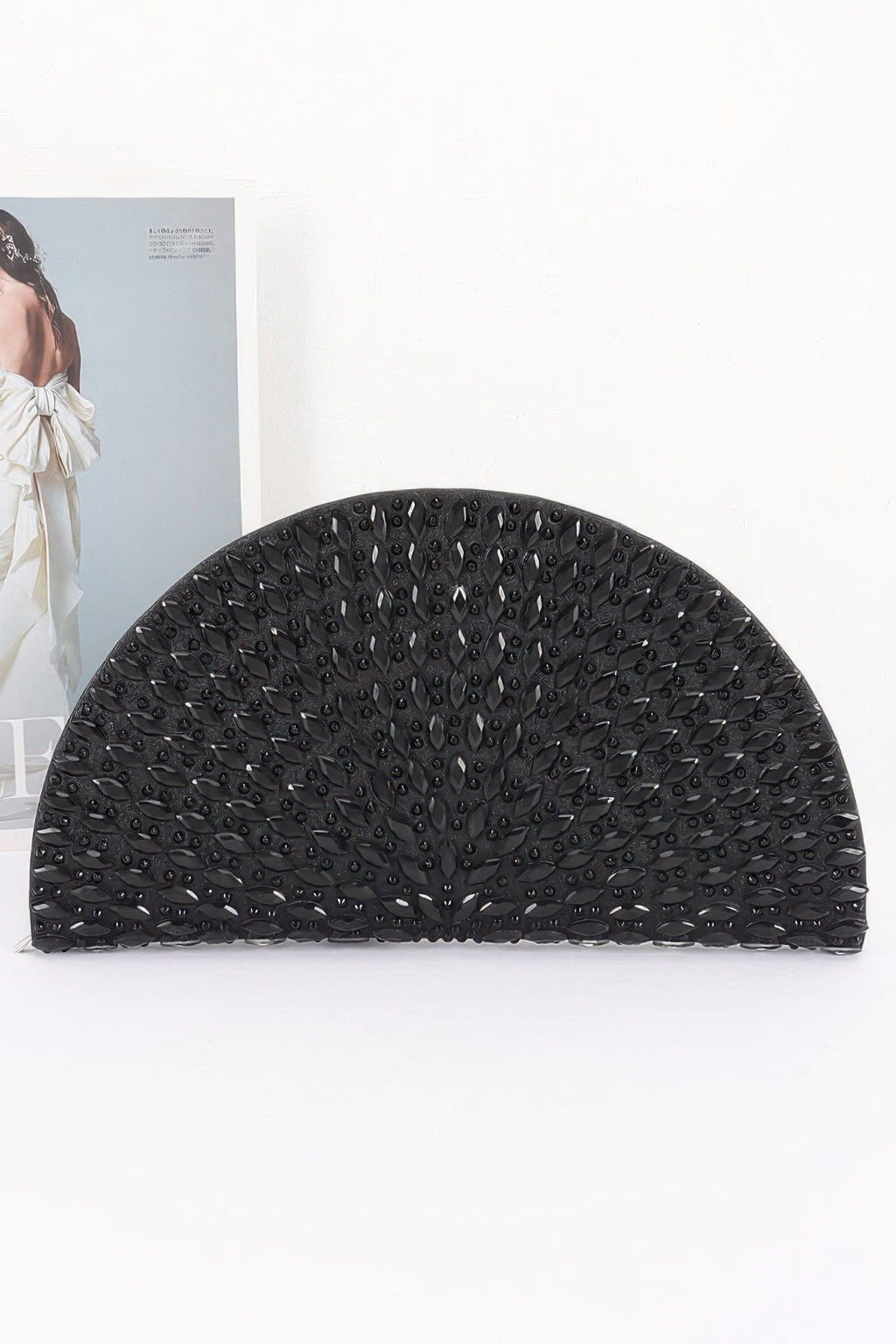 Rhinestone Half Moon Party Clutch - Robbi & Angel