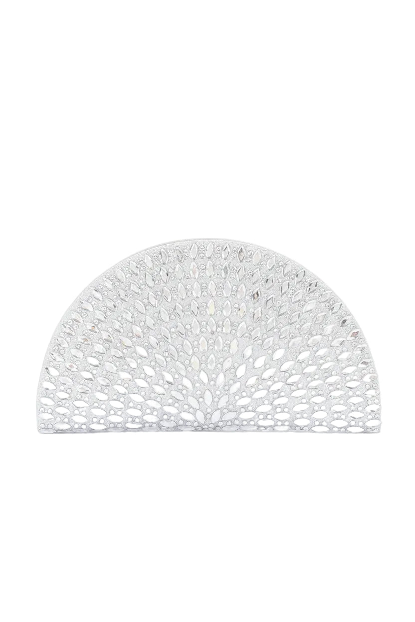 Rhinestone Half Moon Party Clutch - Robbi & Angel