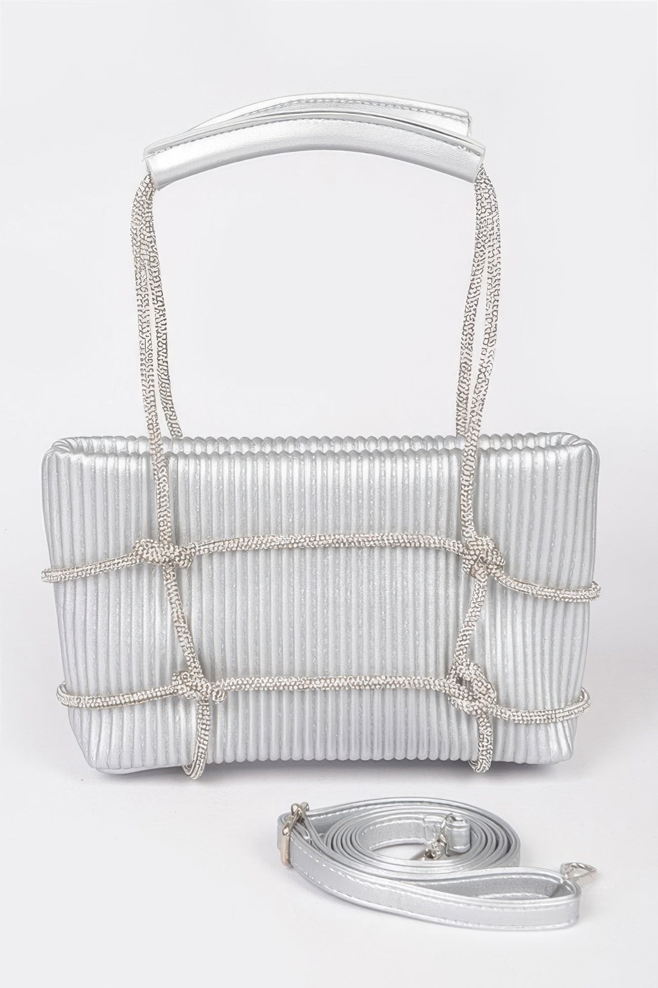 Rhinestone Strap Zip Clutch Bag - Robbi & Angel