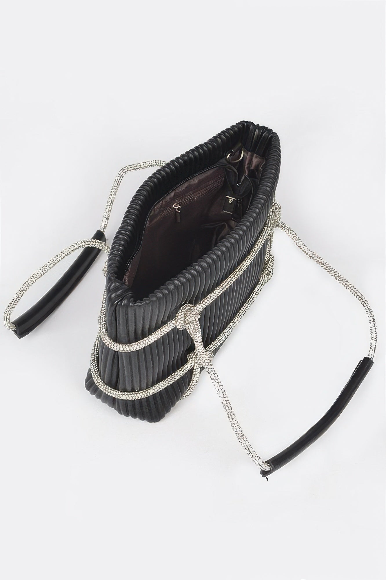 Rhinestone Strap Zip Clutch Bag - Robbi & Angel