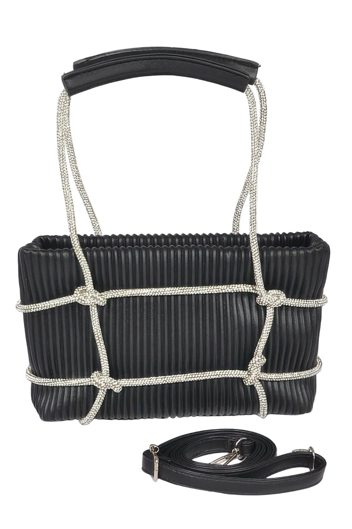 Rhinestone Strap Zip Clutch Bag - Robbi & Angel
