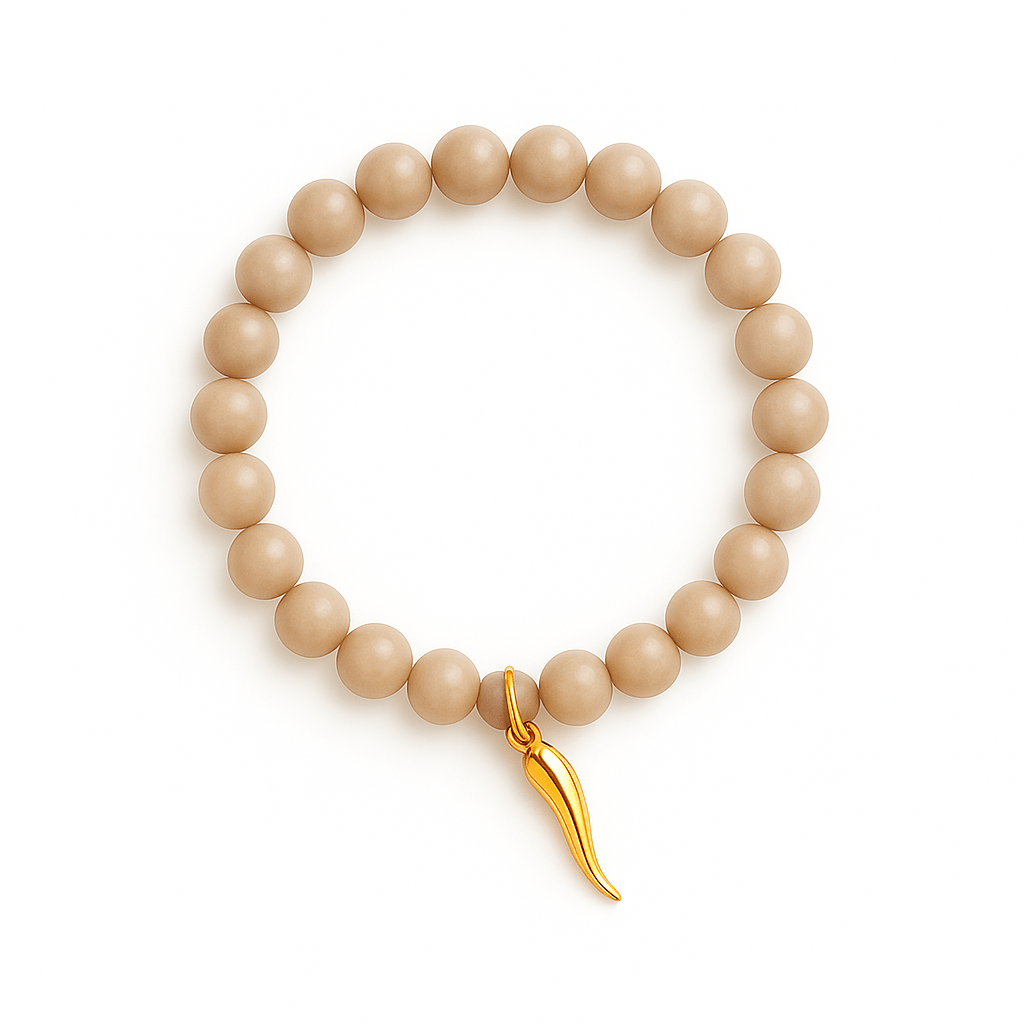 Ria Warm Blush Italian Horn Beaded Bracelet - Robbi & Angel