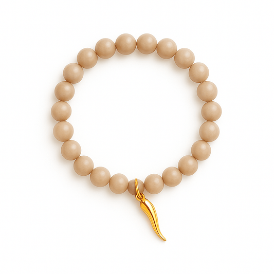 Ria Warm Blush Italian Horn Beaded Bracelet - Robbi & Angel