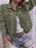 Riley Rivet Studded Denim Jacket - Robbi & Angel