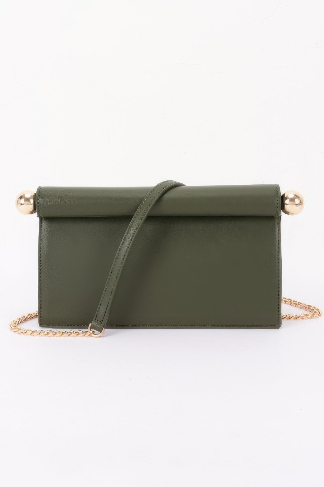 Roll-top Sphere Accent Chain Clutch - Robbi & Angel