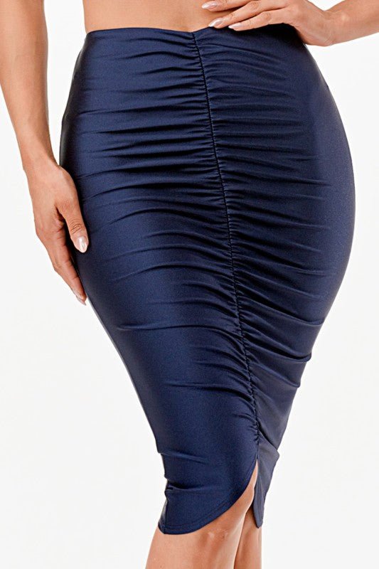 Ruche Knee Length Skirt - Robbi & Angel