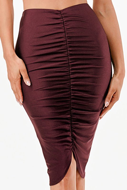 Ruche Knee Length Skirt - Robbi & Angel