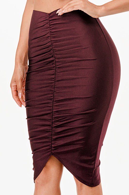 Ruche Knee Length Skirt - Robbi & Angel