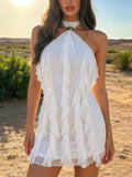 Ruffle Halter Neck Mini Dress - Robbi & Angel
