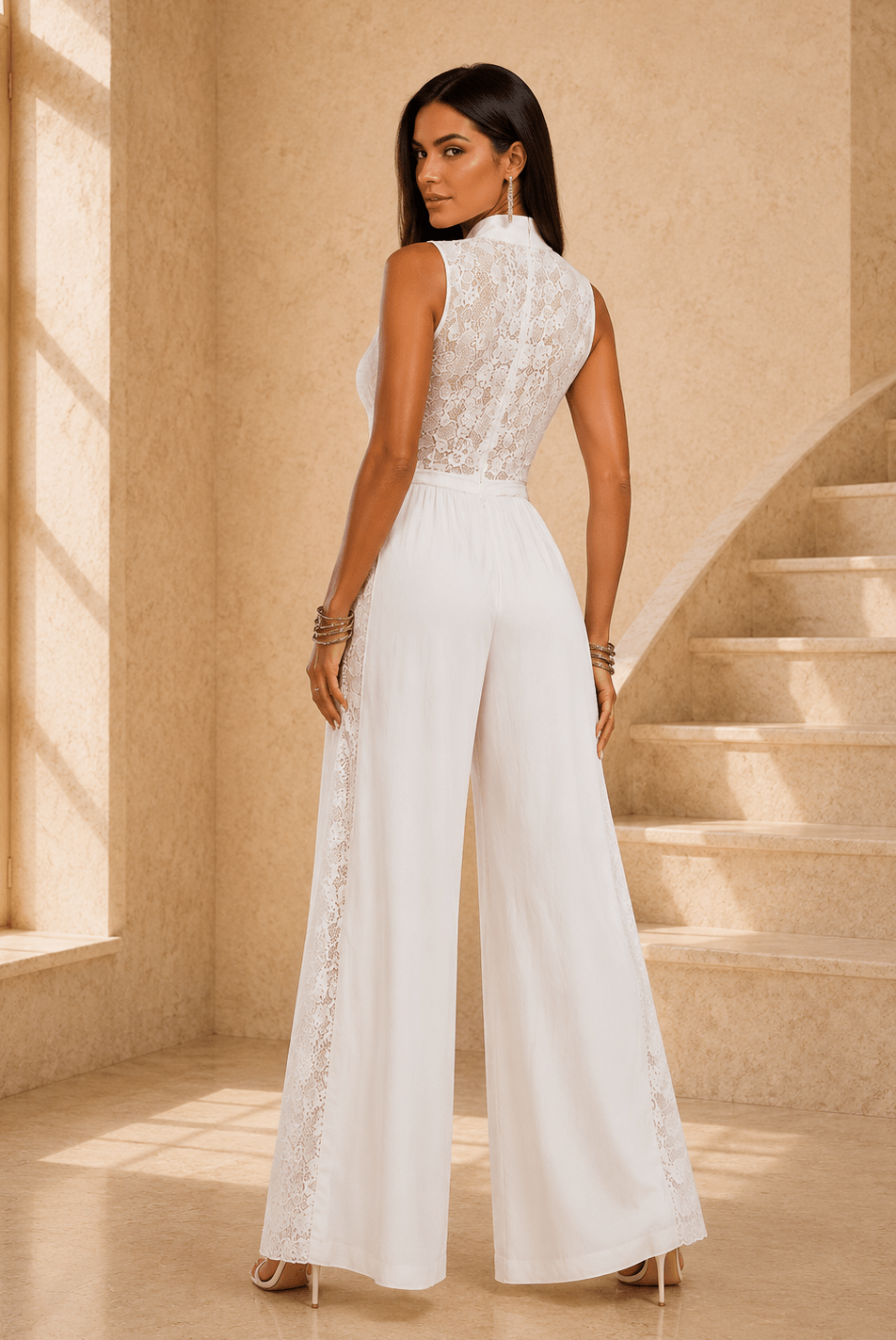 Ryne Lace Patchwork Wide-Leg Jumpsuit - Robbi & Angel