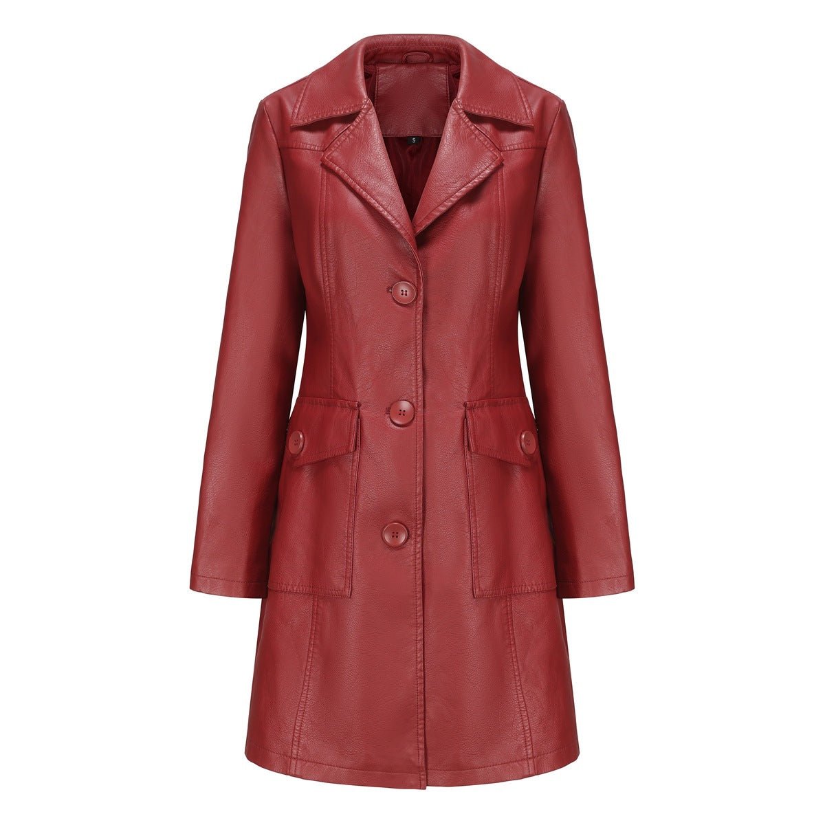 Samantha Long Leather Trench Coat - Robbi & Angel
