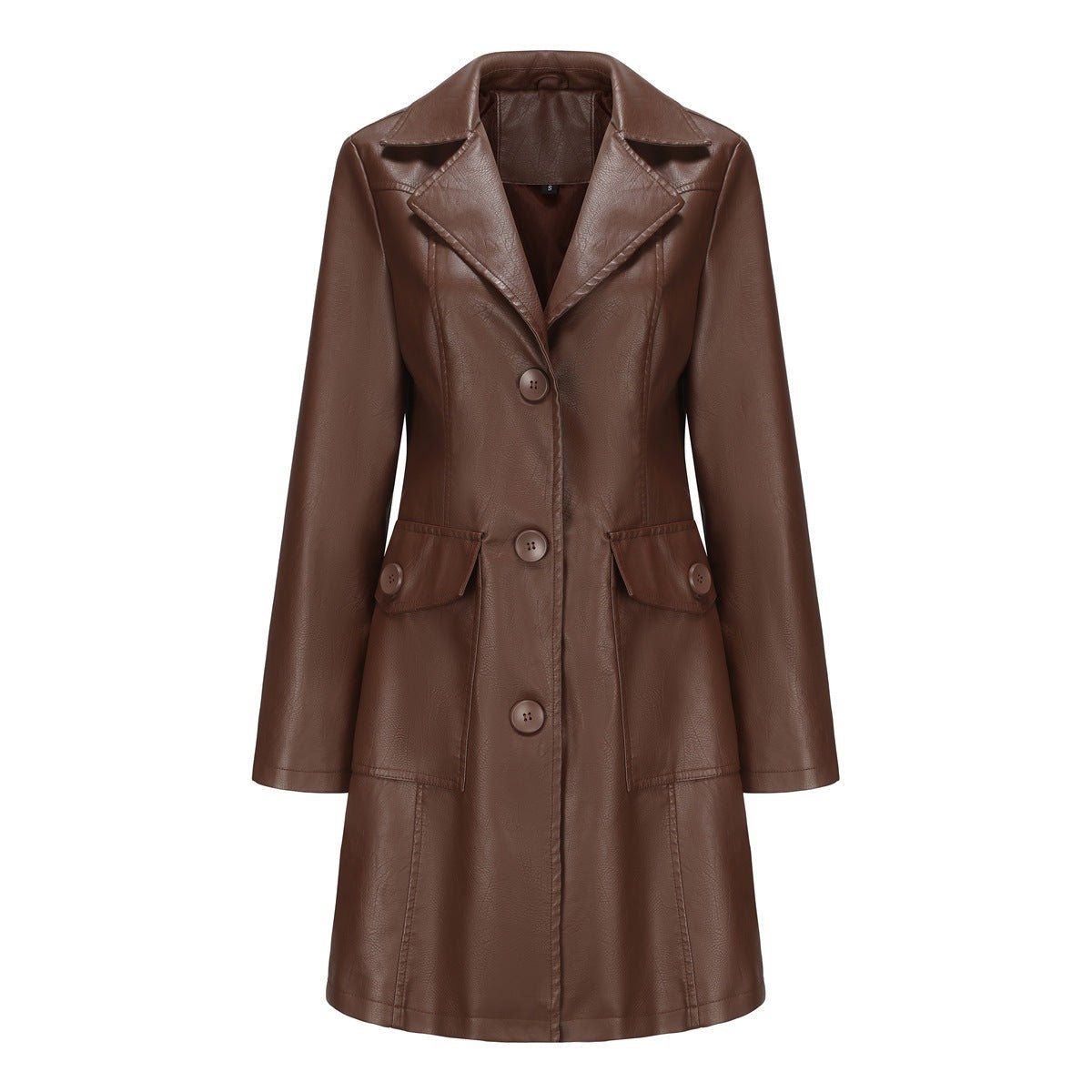 Samantha Long Leather Trench Coat - Robbi & Angel