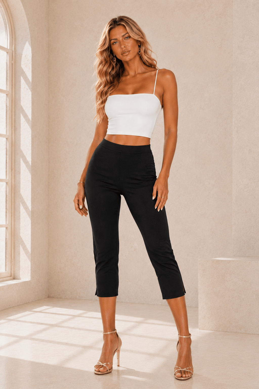 Sami Slit Hem Cropped Pants - Robbi & Angel