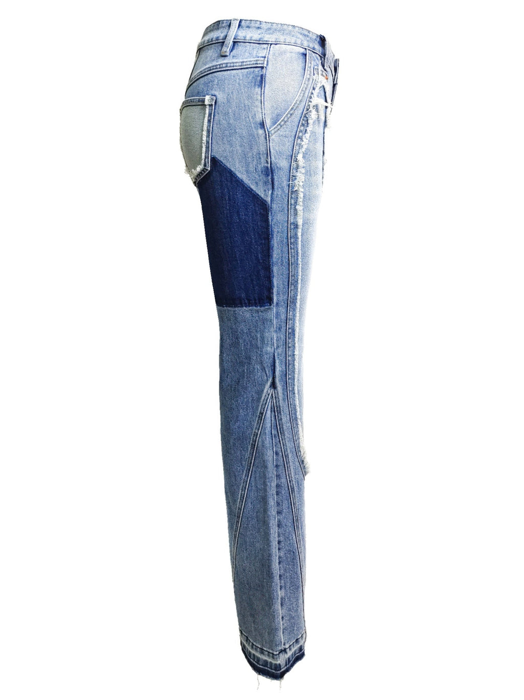 Sarah Ripped Curve-panel Flare Jeans