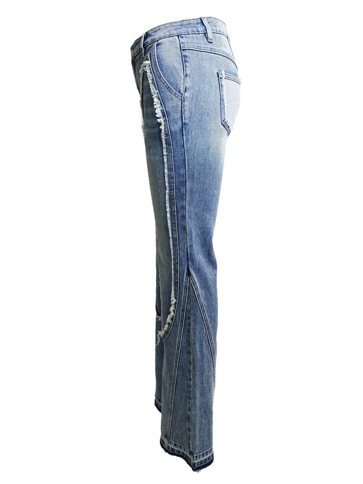 product Sarah Ripped Curve-panel Flare Jeans