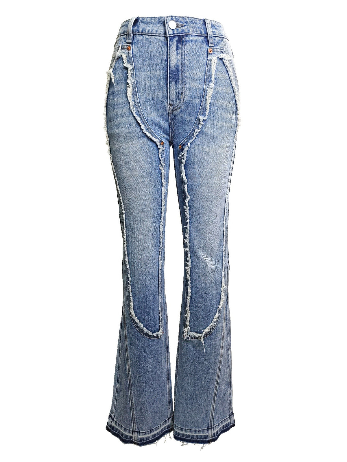 Sarah Ripped Curve-panel Flare Jeans