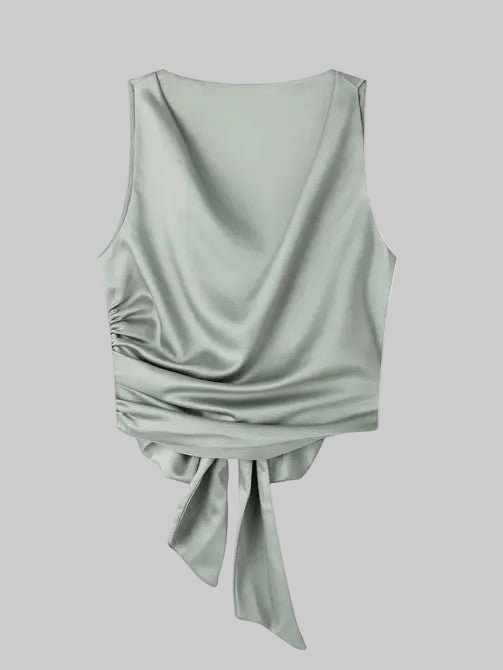 Satin Sleeveless Backless Top - Robbi & Angel
