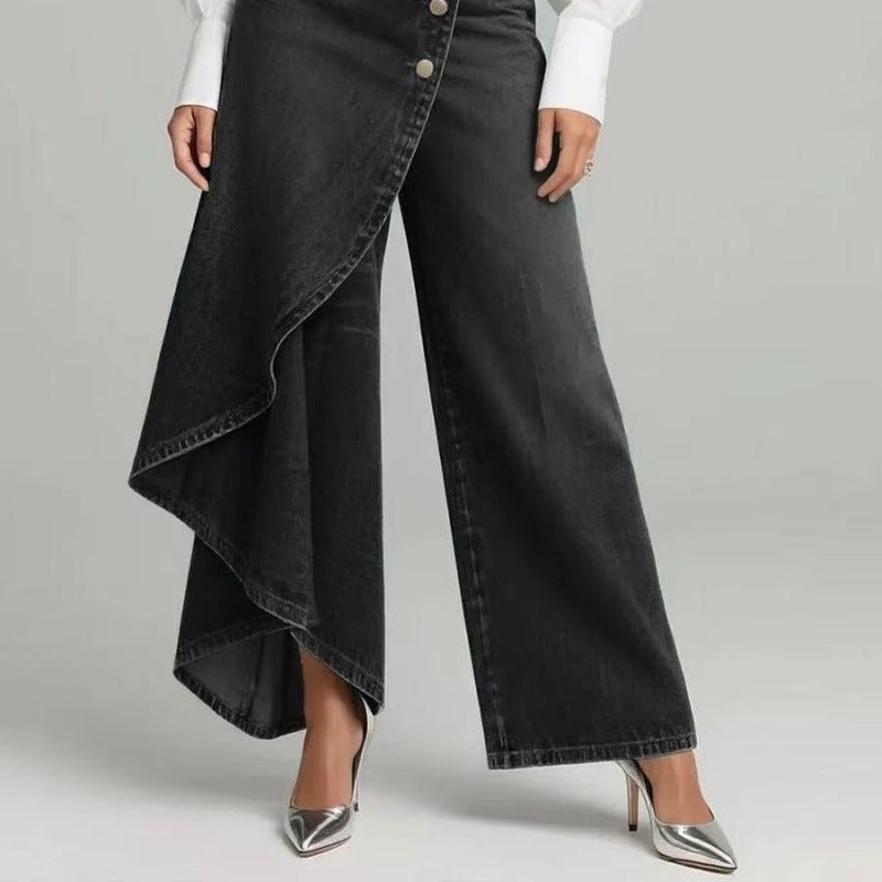 Scarlett Washed Denim with Button Closure - Robbi & Angel