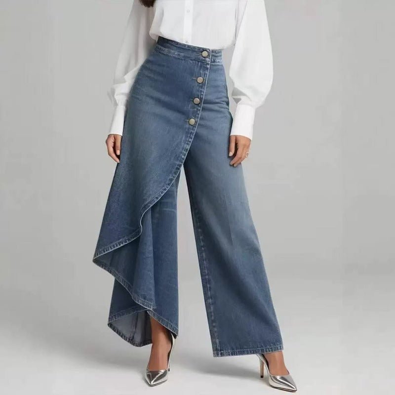 Scarlett Washed Denim with Button Closure - Robbi & Angel