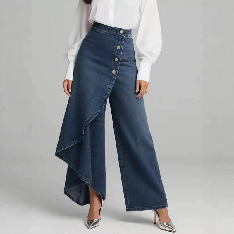 Scarlett Washed Denim with Button Closure - Robbi & Angel