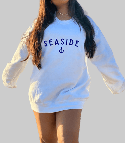Seaside with Anchor CrewNeck Sweatshirt - Robbi & Angel