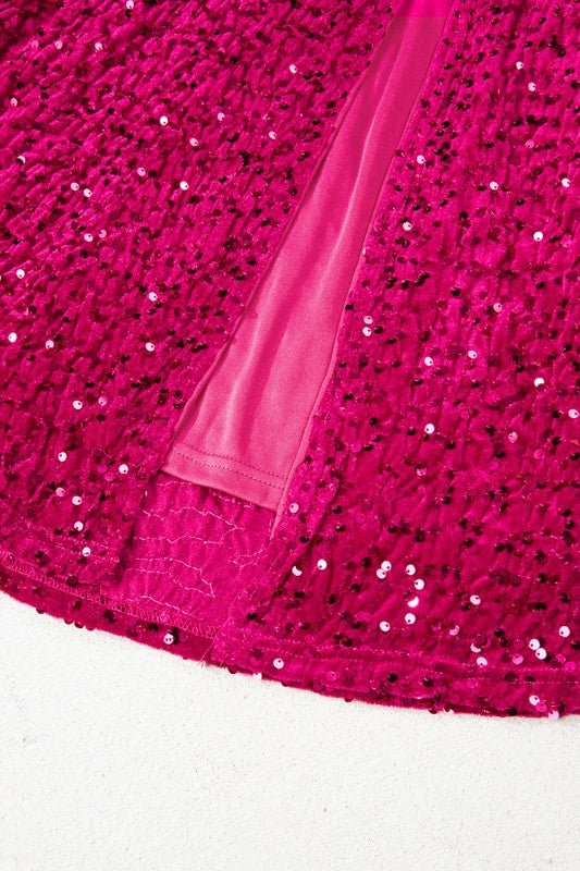 Sequin One Shoulder Thigh High Split Bodycon Gown - Robbi & Angel