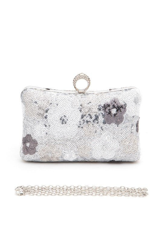 Sequins Flower Statement Box Clutch Bag - Robbi & Angel