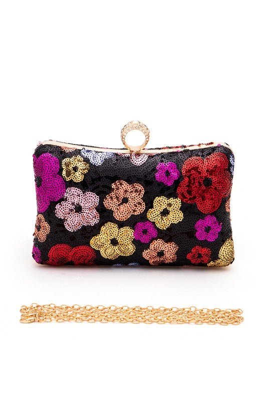 Sequins Flower Statement Box Clutch Bag - Robbi & Angel