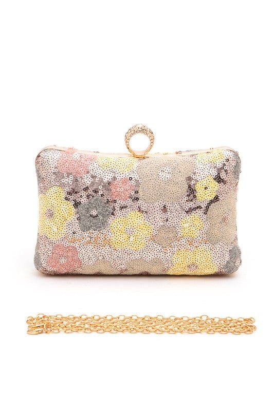 Sequins Flower Statement Box Clutch Bag - Robbi & Angel