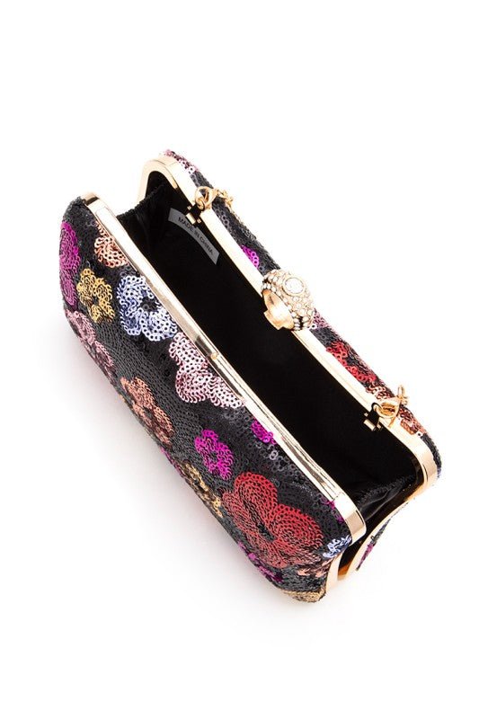 Sequins Flower Statement Box Clutch Bag - Robbi & Angel