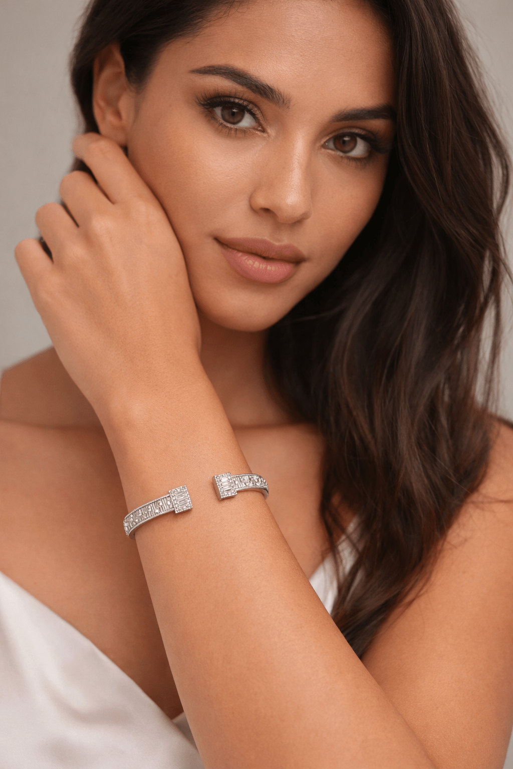 Serafina Baguette Crystal Wrap Cuff - Robbi & Angel