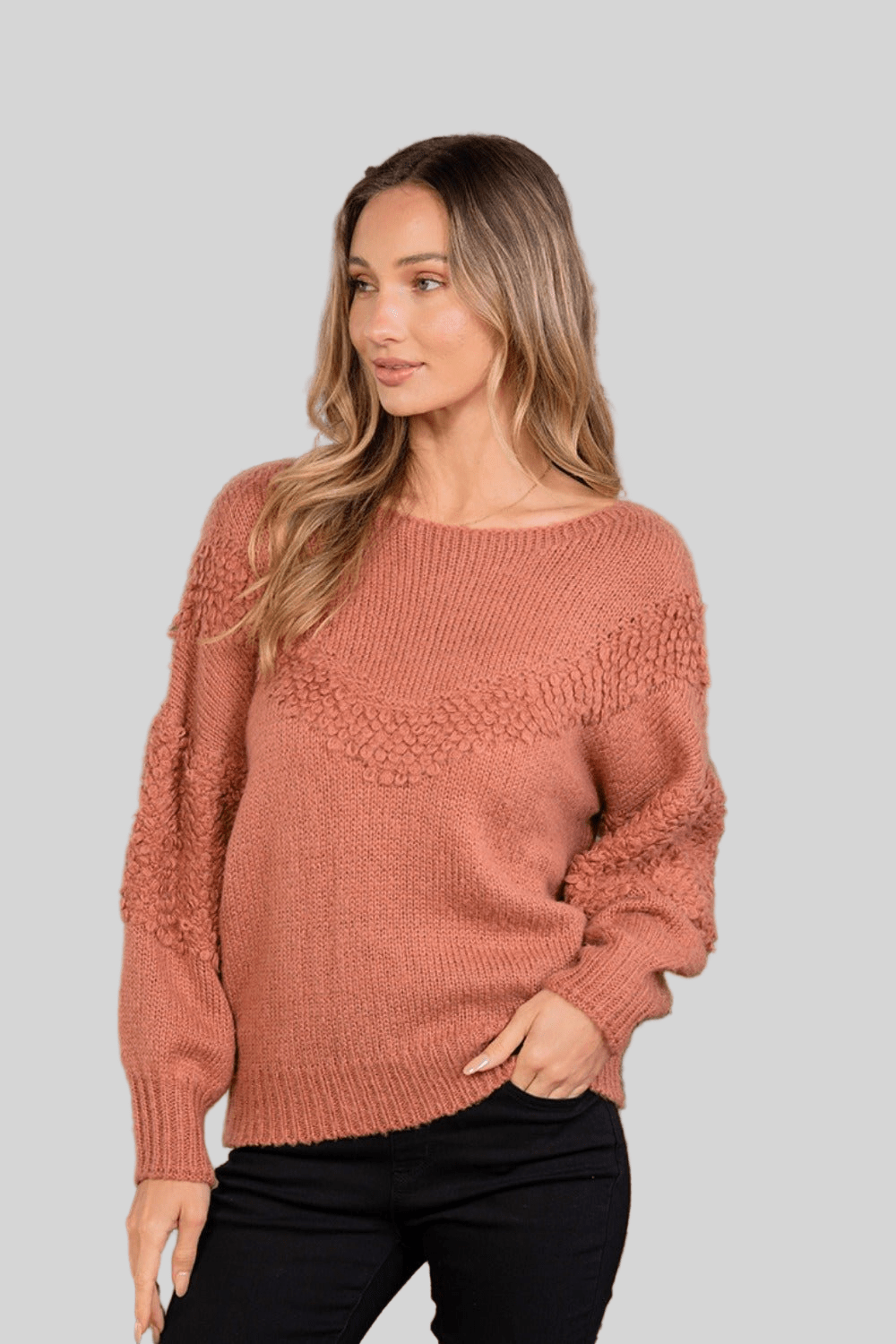 Sew In Love Boat Neck Long Sleeve Sweater - Robbi & Angel