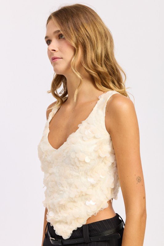 SLEEVELESS SEQUIN TOP - Robbi & Angel
