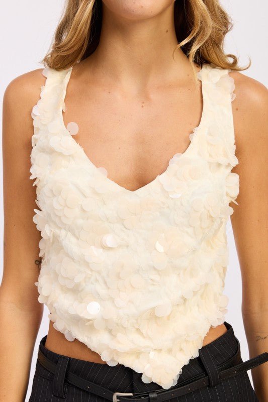 SLEEVELESS SEQUIN TOP - Robbi & Angel