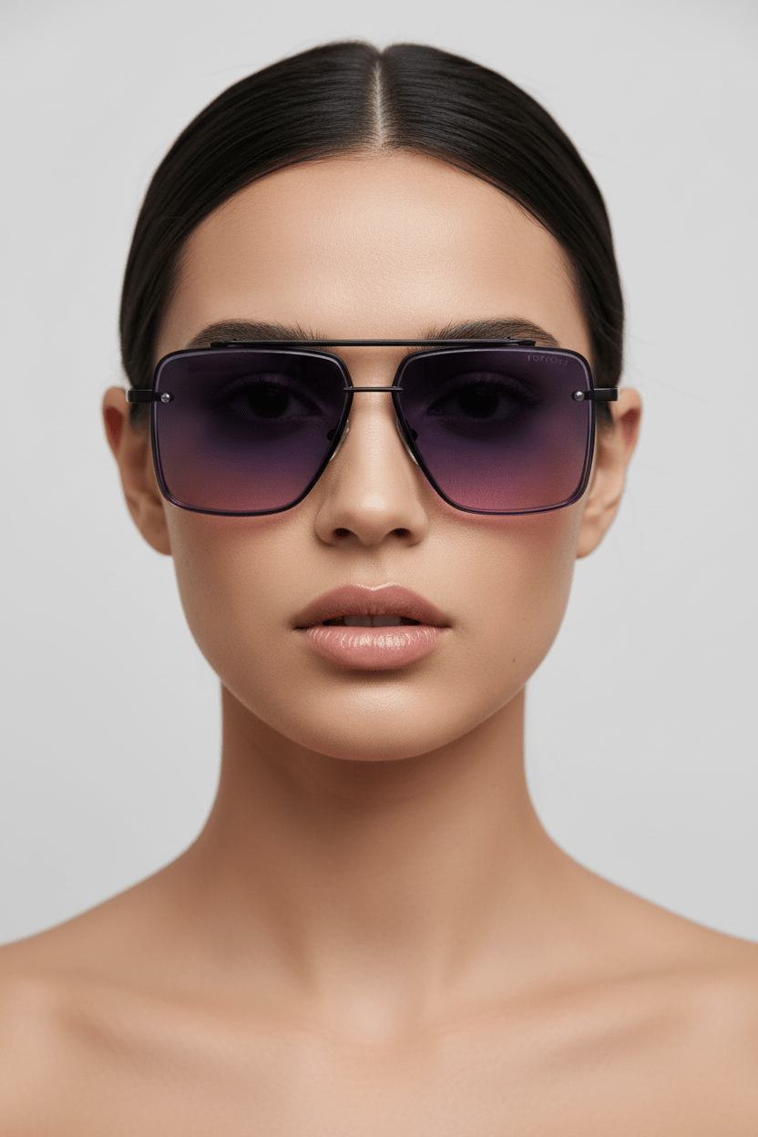Smaller Bella Faded Purple and Pink - Tangle Free Aviator Sunglasses - Robbi & Angel