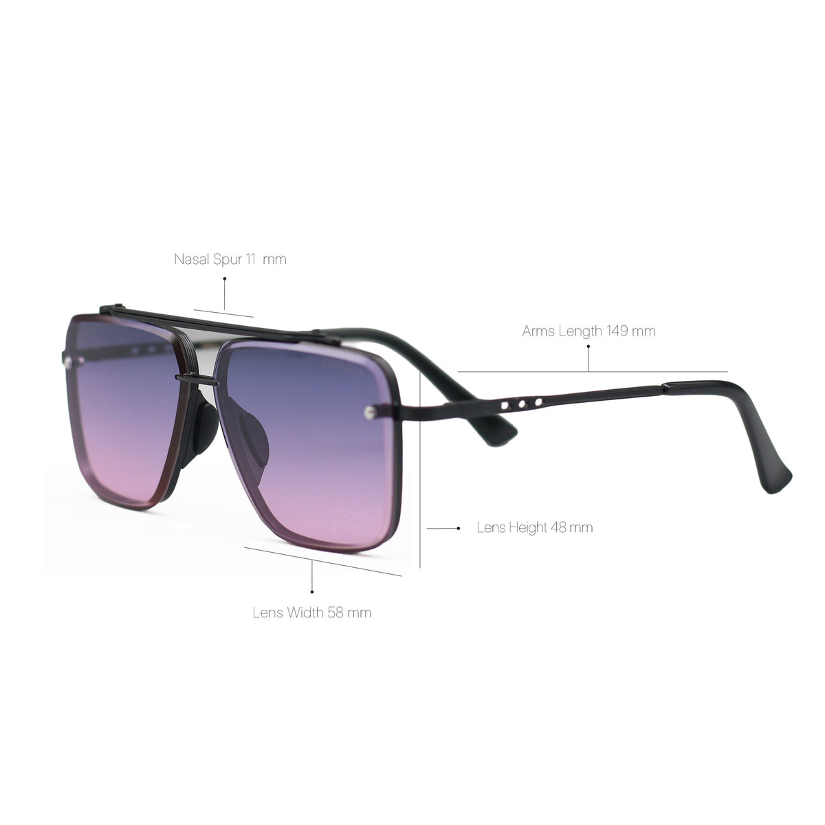 Smaller Bella Faded Purple and Pink - Tangle Free Aviator Sunglasses - Robbi & Angel