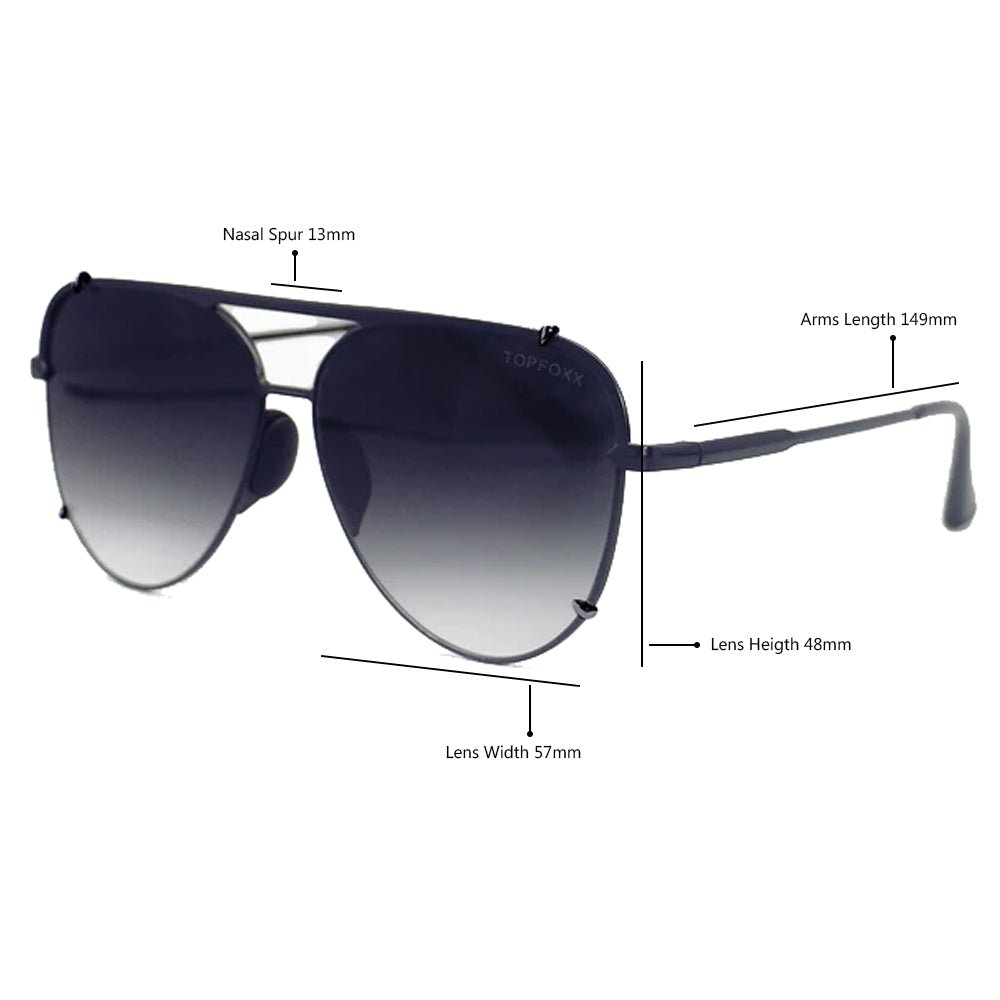 Smaller Cristina - Tangle Free - Faded Black Aviator Sunglasses Black - Robbi & Angel