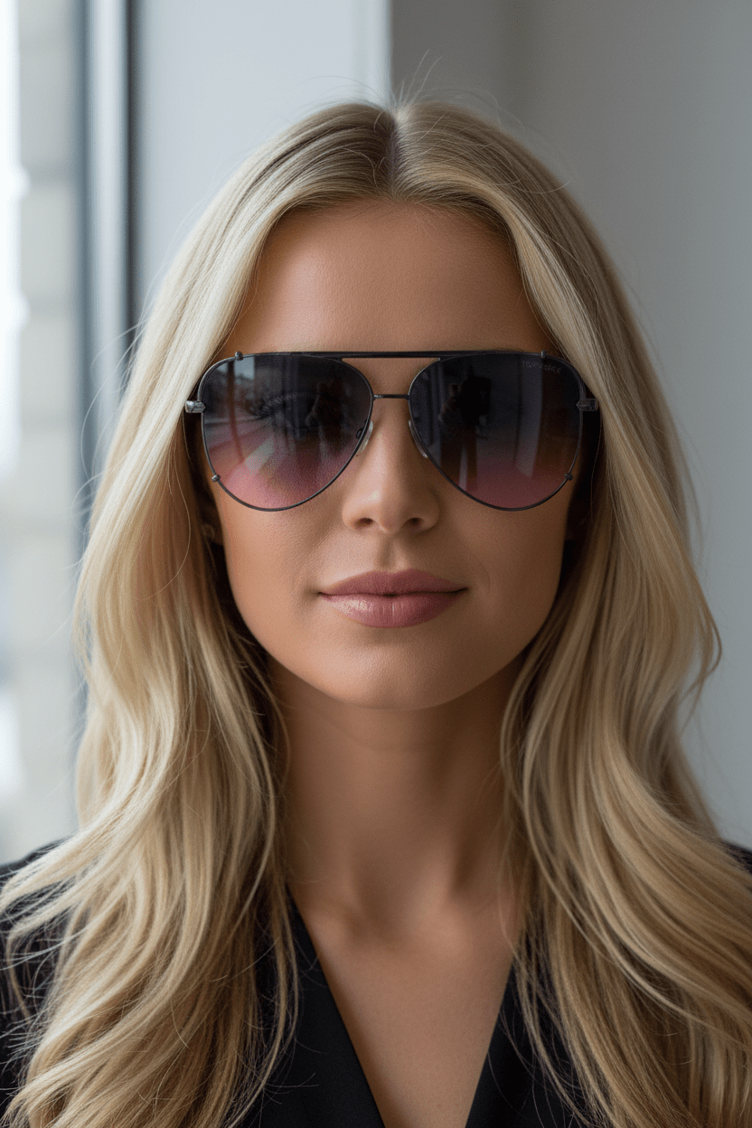 Smaller Cristina - Tangle Free - Faded Purple & Pink Aviator Sunglasses - Robbi & Angel