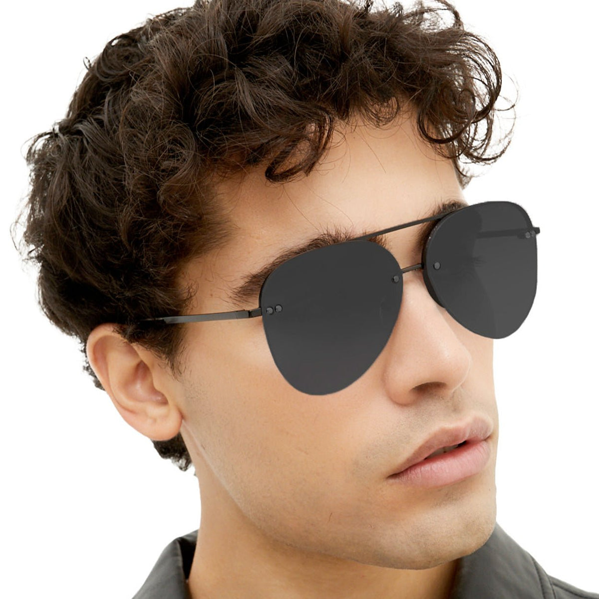 Smaller Megan 2 Jet Black- Aviator Sunglasses - Robbi & Angel