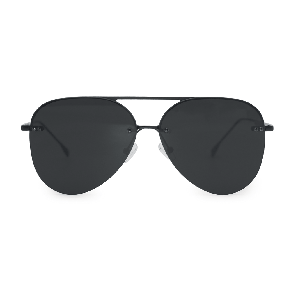 Smaller Megan 2 Jet Black- Aviator Sunglasses - Robbi & Angel