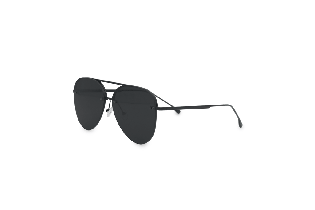 Smaller Megan 2 Jet Black- Aviator Sunglasses - Robbi & Angel