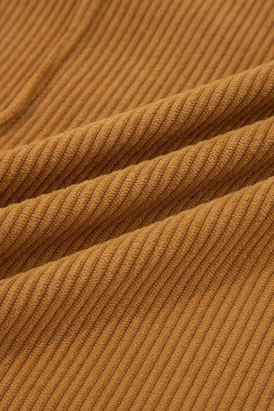 Solid Corduroy Sleeveless Pocketed Mini Dress - Robbi & Angel