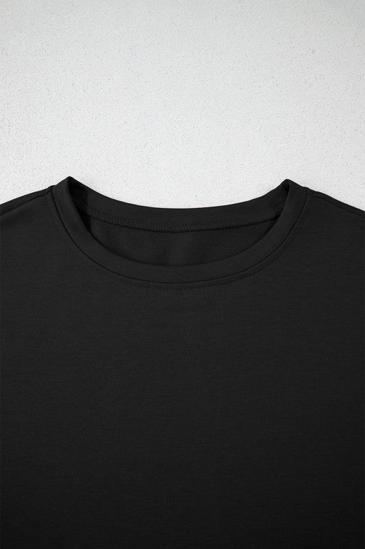 Solid Cropped Tee & Ruffle High Waist Skort Set - Robbi & Angel