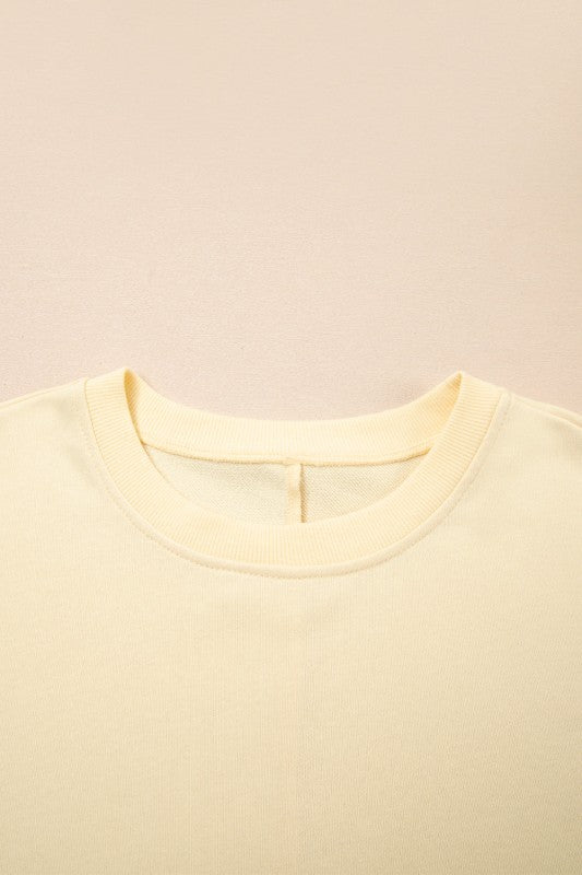 Solid Faux Layered Patchwork Crewneck Sweatshirt - Robbi & Angel