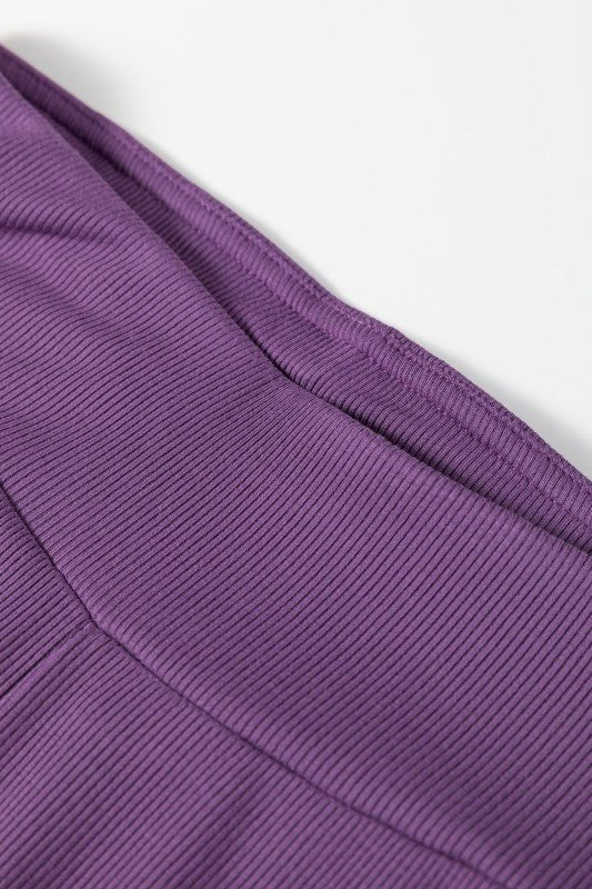 Solid Side Slit Sweatshirt and Leggings Set - Robbi & Angel