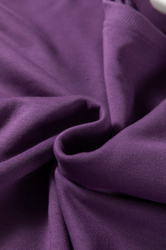 Solid Side Slit Sweatshirt and Leggings Set - Robbi & Angel