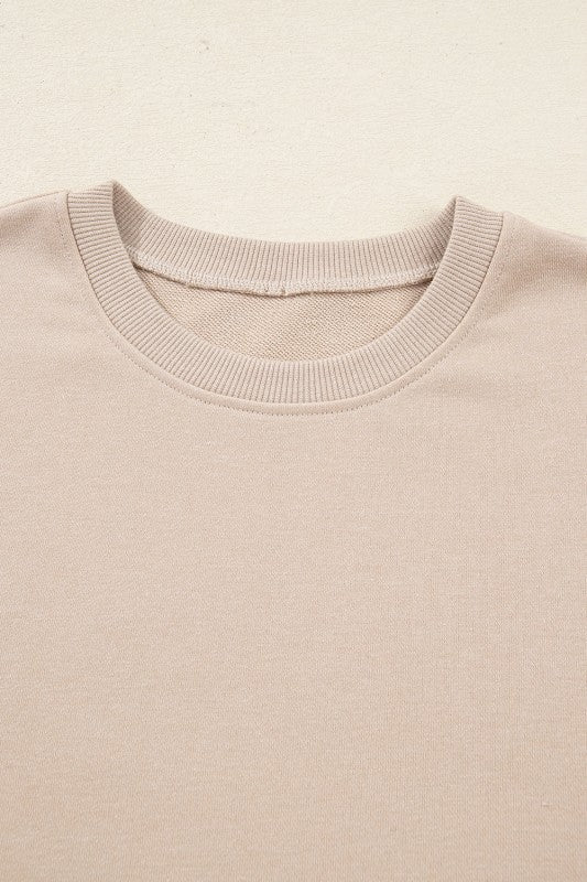 Solid Side Slit Sweatshirt and Leggings Set - Robbi & Angel