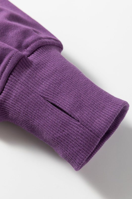 Solid Side Slit Sweatshirt and Leggings Set - Robbi & Angel