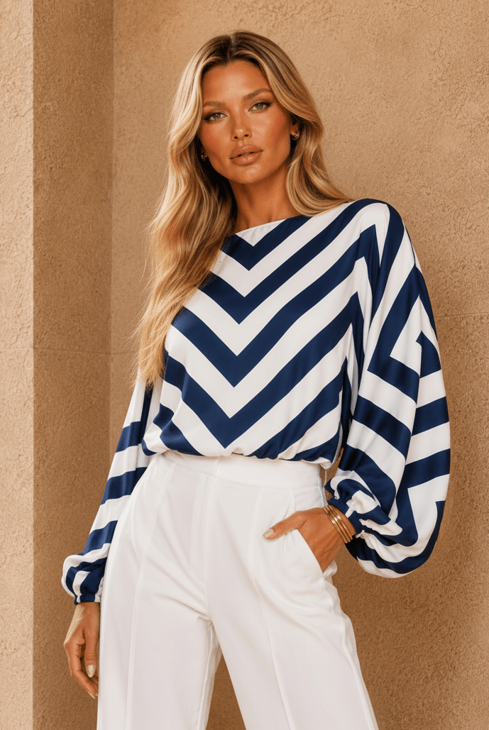 Sophia Stripe Woven Top - Robbi & Angel