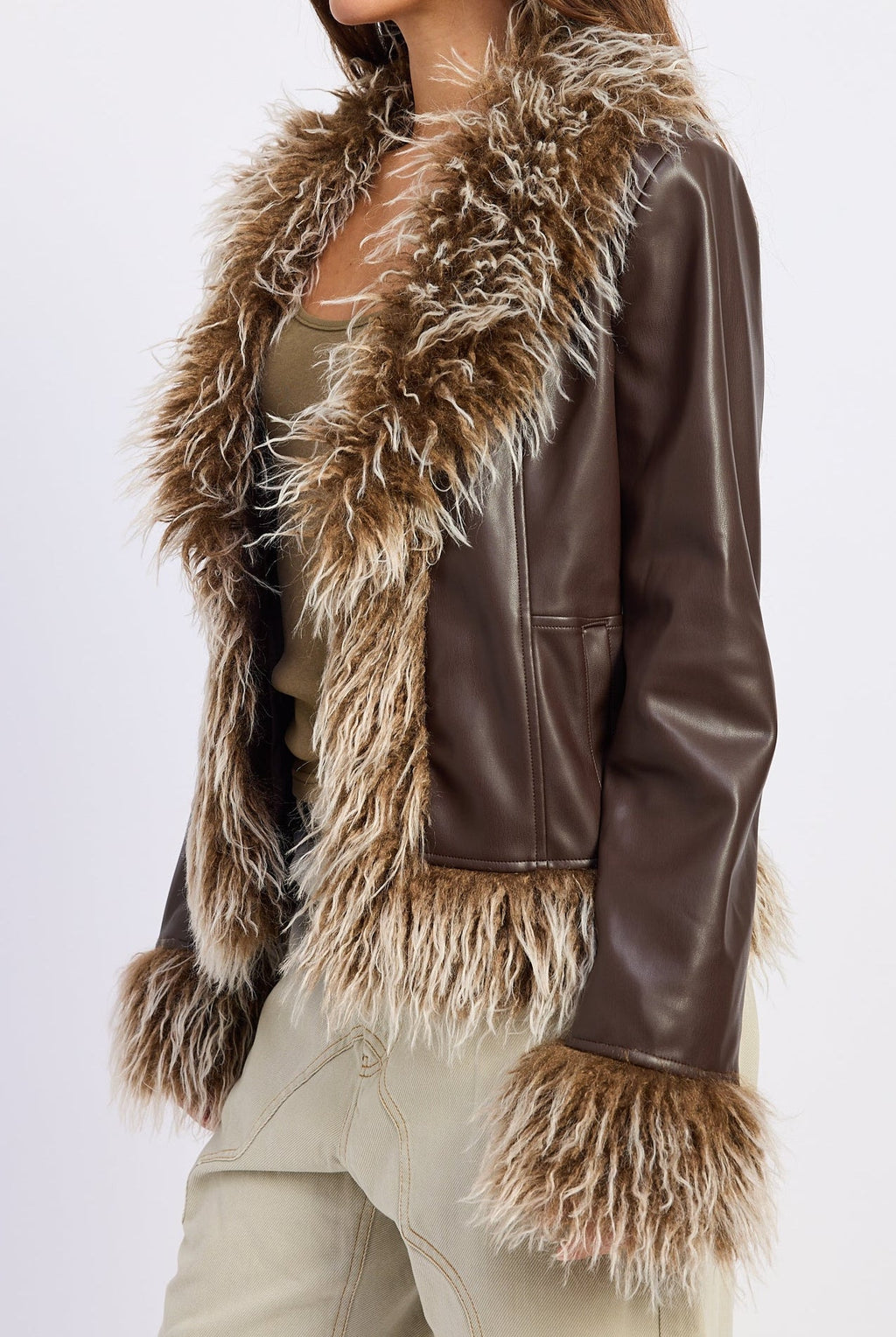Soraya Faux Fur Trim Jacket - Robbi & Angel